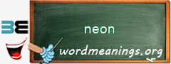 WordMeaning blackboard for neon